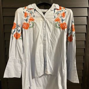 Zara Embroidered Floral Shirt